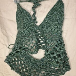 green crochet mermaid top